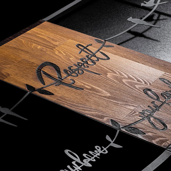 Wallity Respect Your Home Your Family Your Love 1 - Escultura de Pared de Madera en Nogal y Negro Wallity Respect Your Home Your Family Your Love 1 - Escultura de Pared de Madera en Nogal y Negro